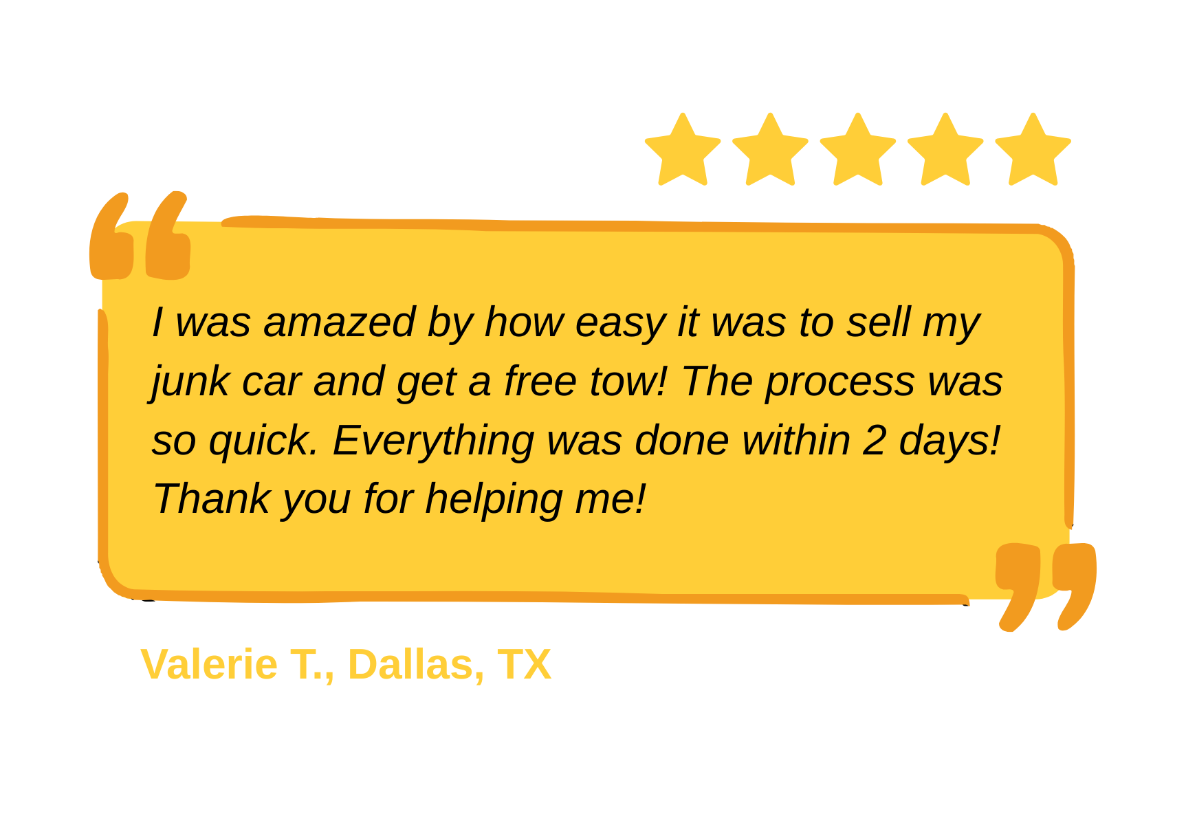 Sell my car Fort Worth testimonial